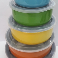 цветной контейнер для продуктов в наборе 5 шт с крышкой /d18см, d16см, d14см, d12см, d10см/ 
